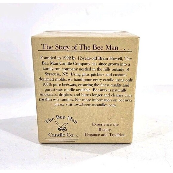 The Bee Man Candle Co.100% Pure Bees Wax Traditional Pillar Burns 40 hrs 3x3" - Picture 6 of 10